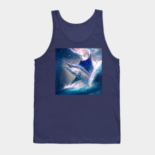 Sailfish Splashing In Ocean Tank Top